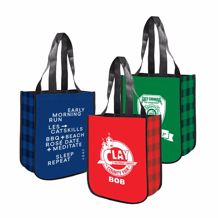 LOW MOQ US STOCK Lulu Lemon Style 130GSM Laminated Tote Bag