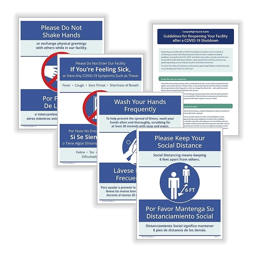 Social Distancing and Hygiene - Facility Signage Bundle 1