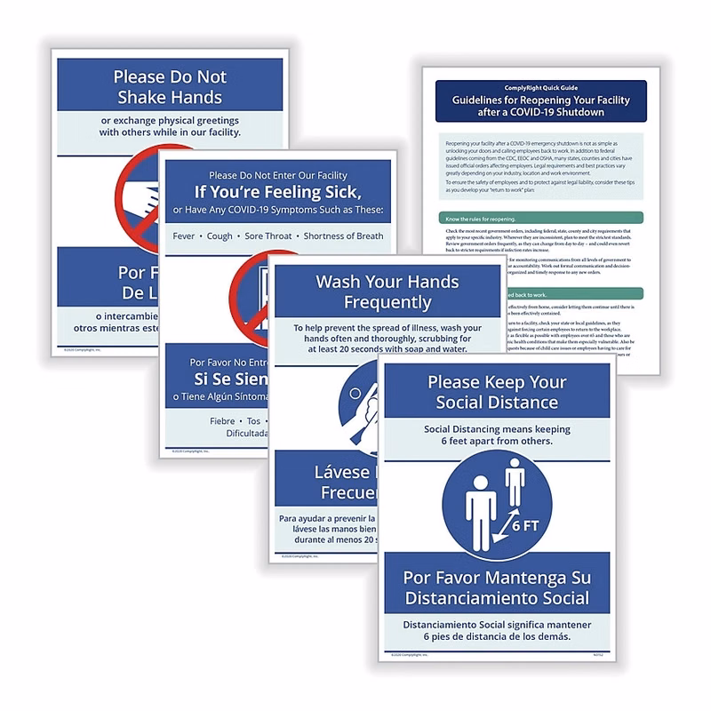 Social Distancing and Hygiene - Facility Signage Bundle