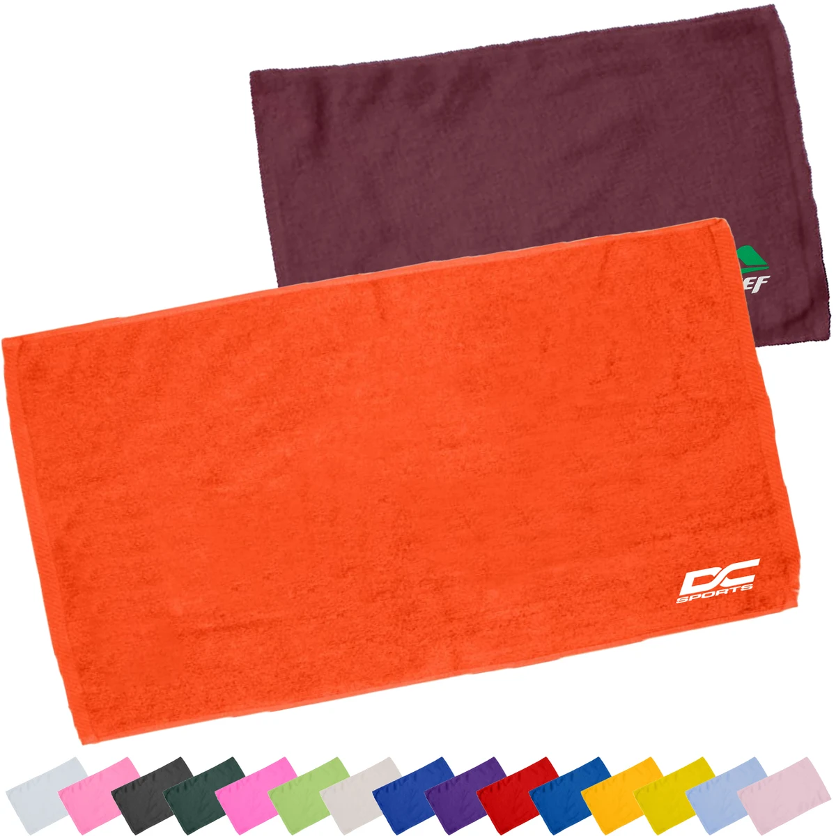 Luxurious 100% Cotton Velour Sports Towel USA Decorated (11" x 18") 1