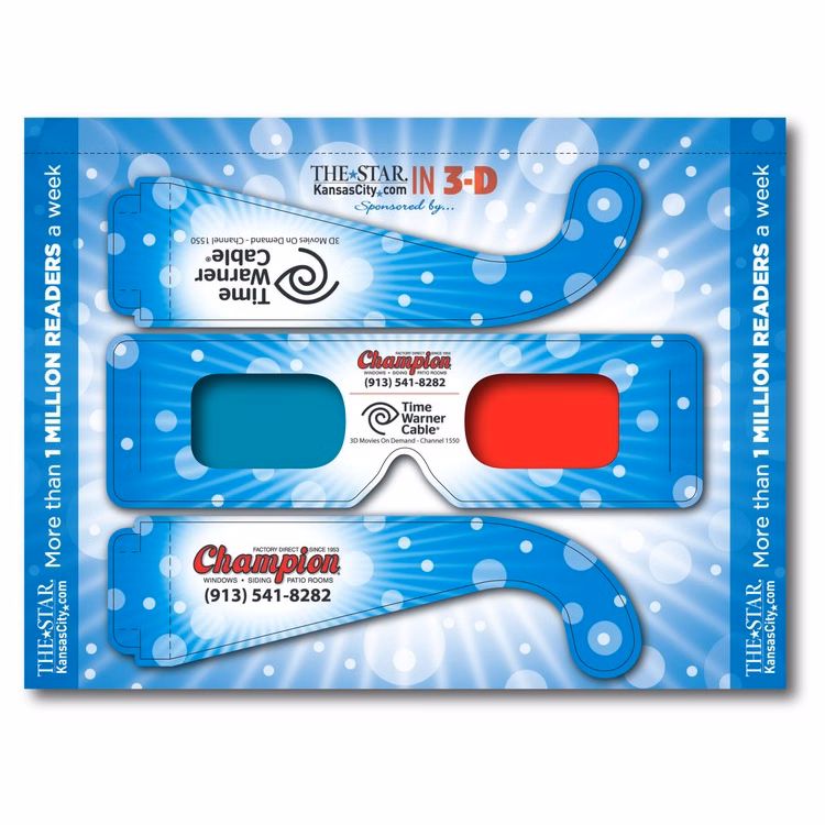 3D Bind-In - Red/Cyan - Perfect Bound - Custom Imprint