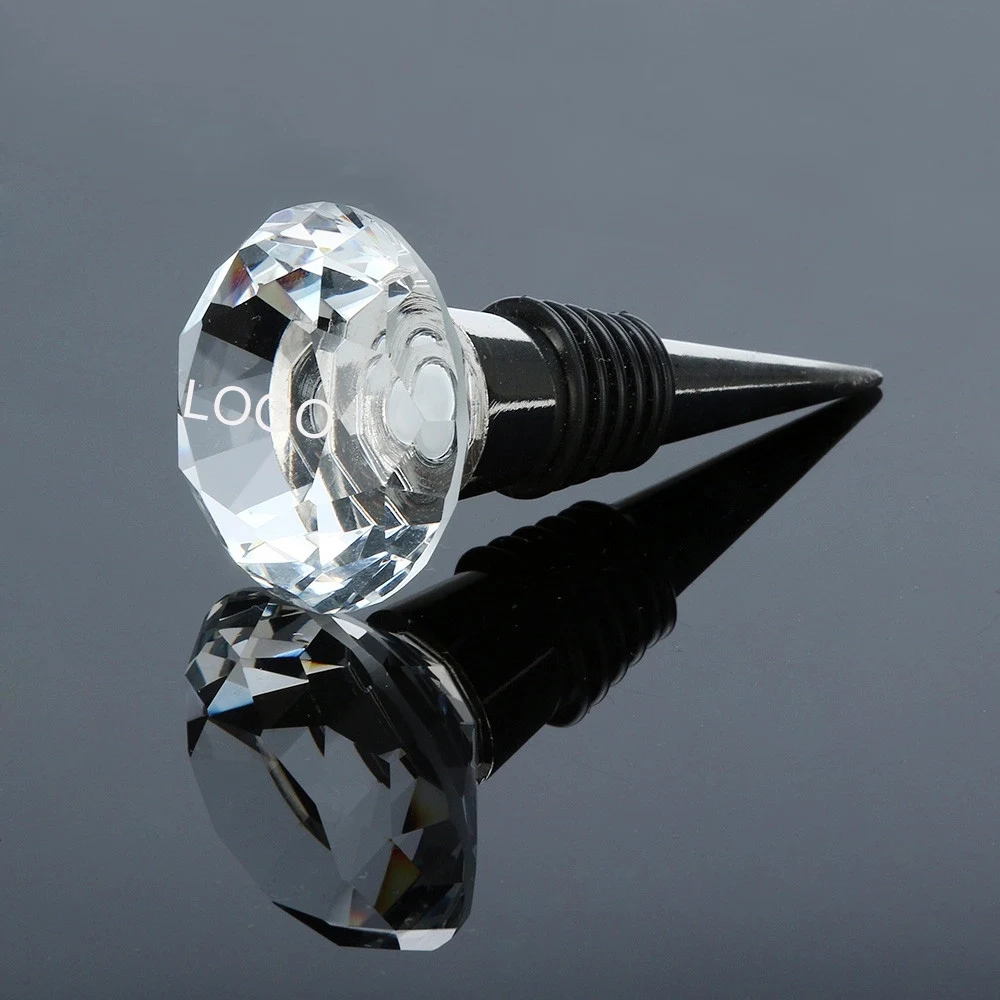 GLASS CRYSTAL WINE BOTTLE STOPPER - DIAMOND SHAPE 1