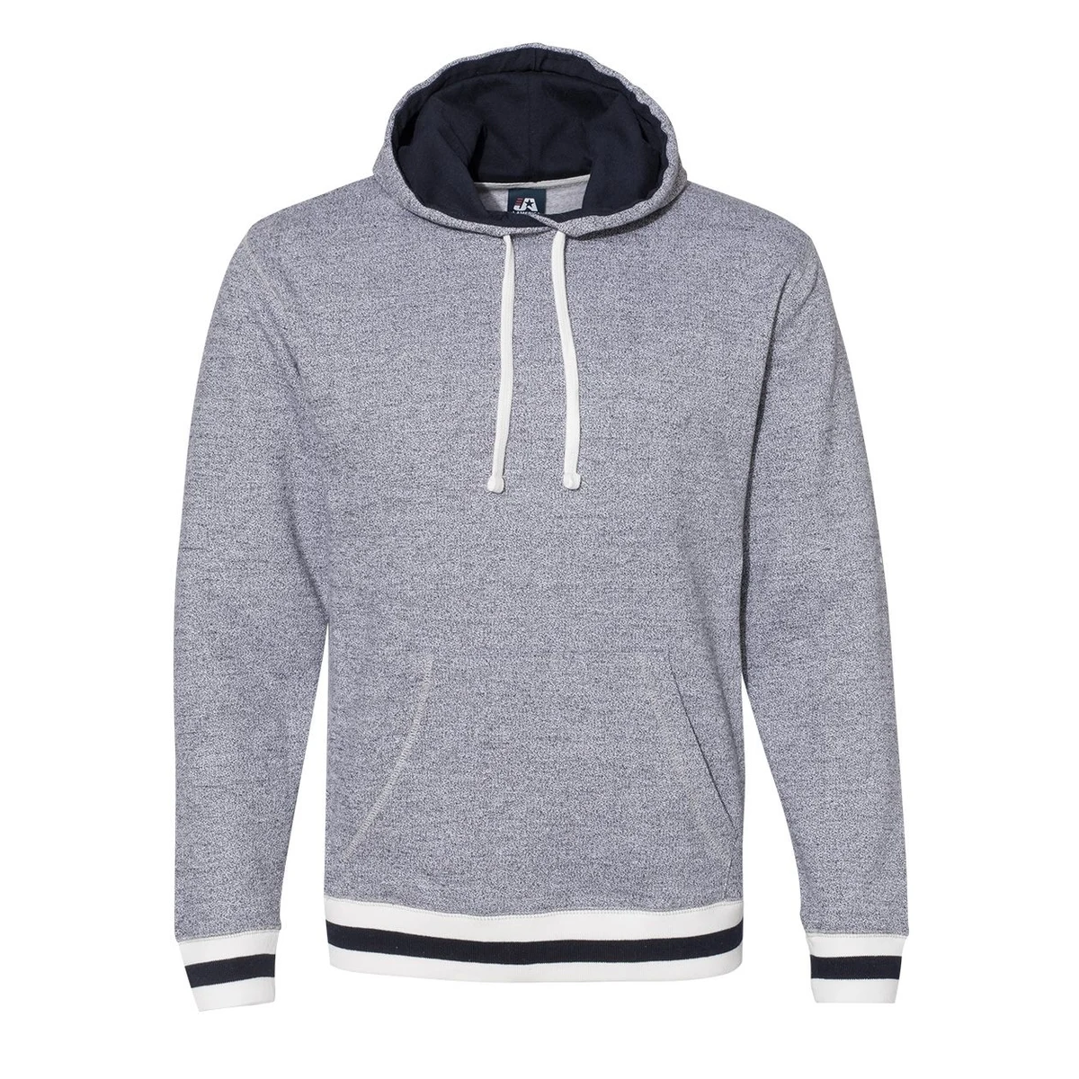 Unisex Peppered Fleece Lapover Hooded Sweatshirt - 8701 1
