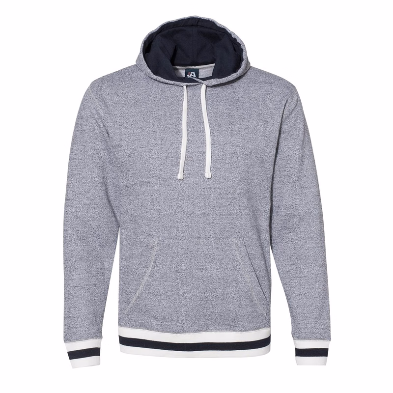 Unisex Peppered Fleece Lapover Hooded Sweatshirt - 8701