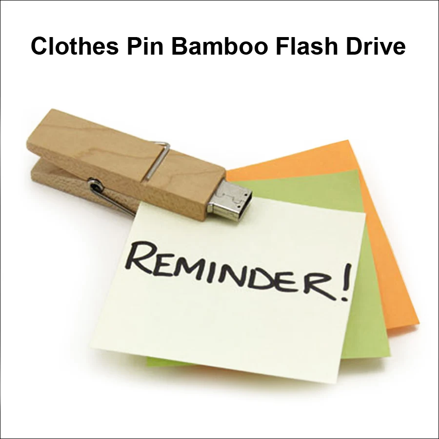 Bamboo Clothes Pin Flash Drive / USB - 32 GB 1