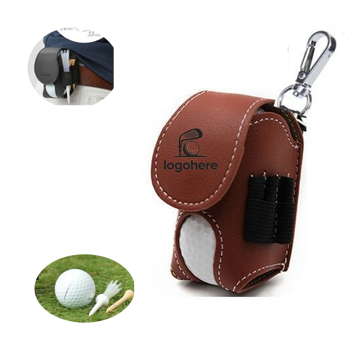 MOQ 30 Leather Golf Bag Key Ring 1