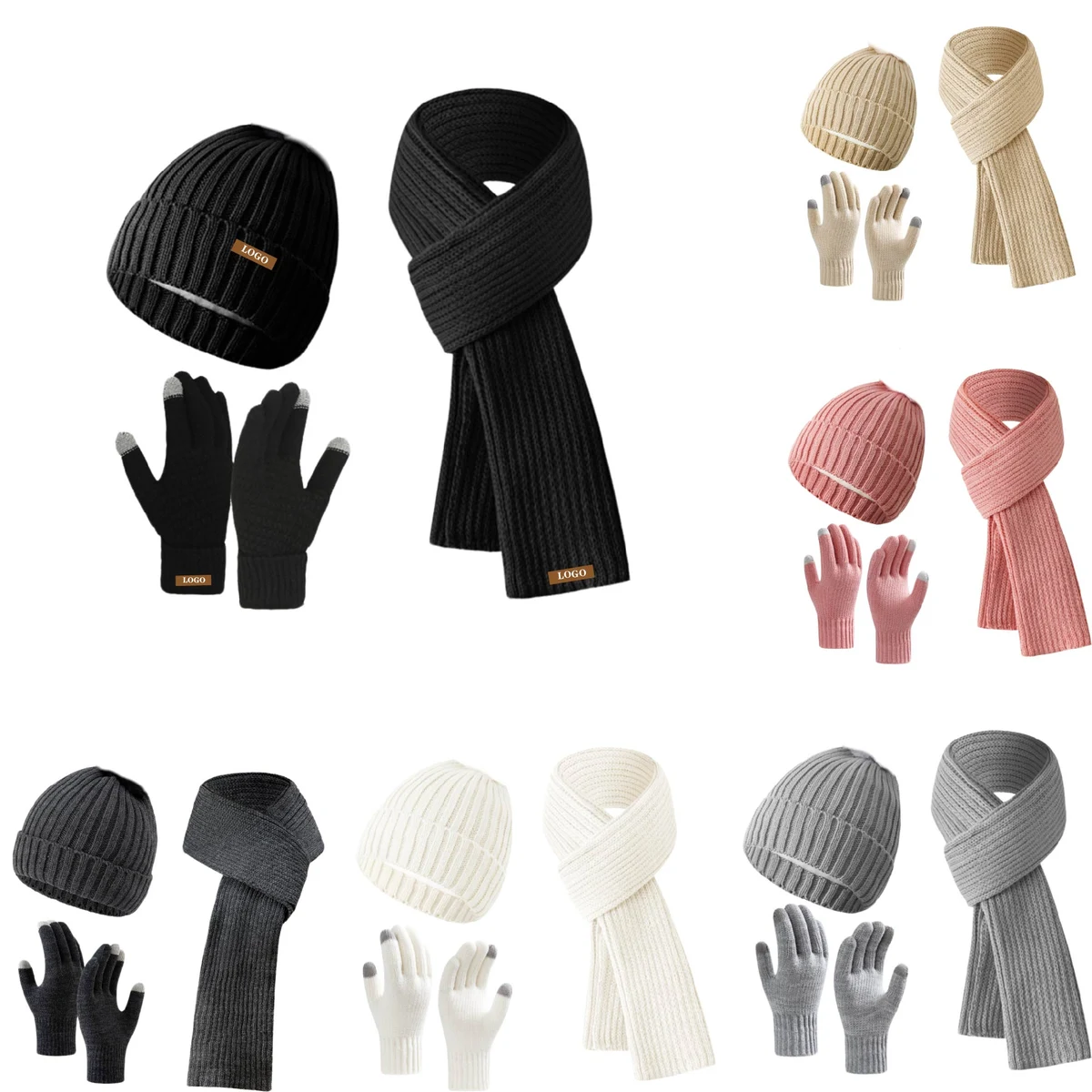 Winter Hat Glove Scarf Set 1