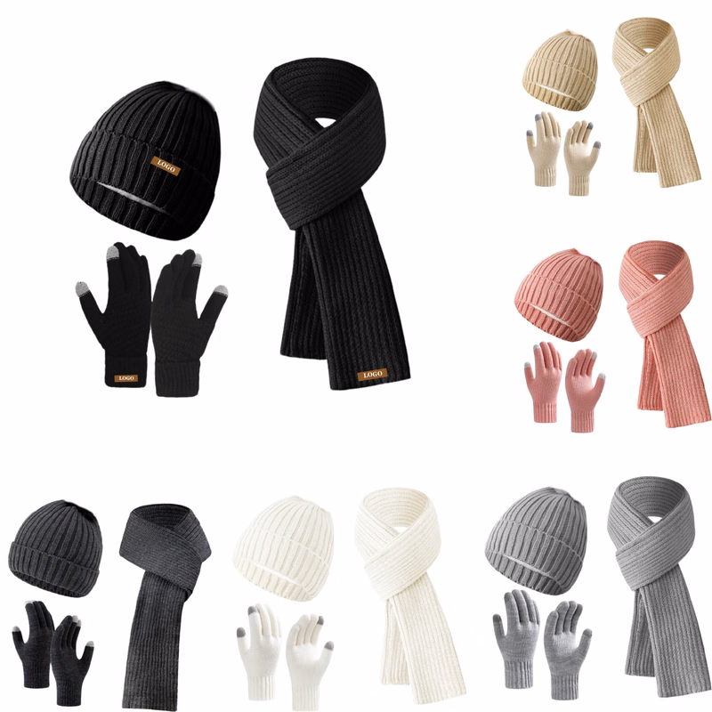 Winter Hat Glove Scarf Set