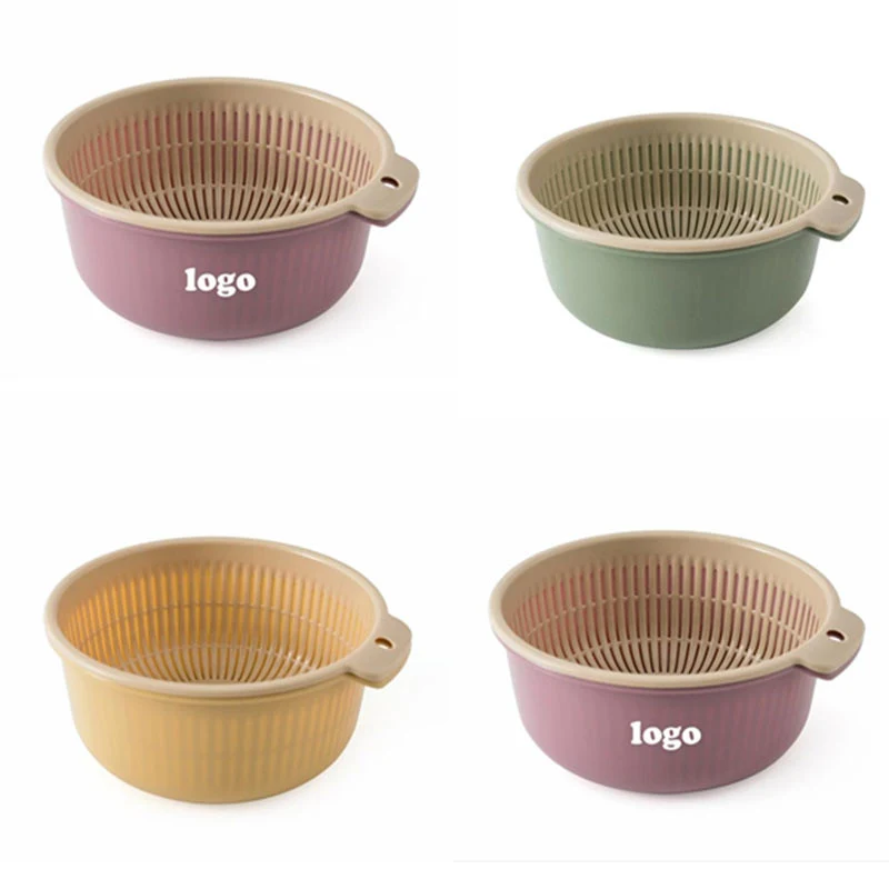 Kitchen fruit vegetable double basket with basin 1