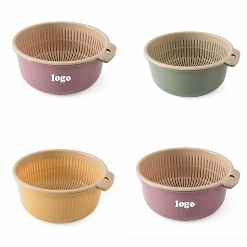 Kitchen fruit vegetable double basket with basin