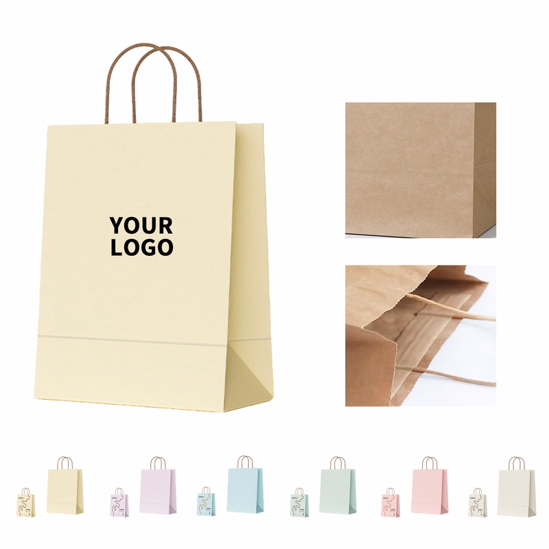 Kraft Paper Shopping Tote With Handle 8.26" x 10.62"