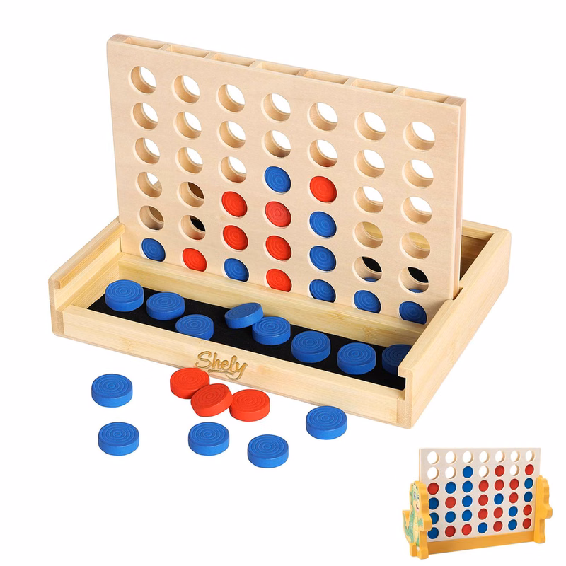 Kids Classic Wooden Connect 4 Board Game