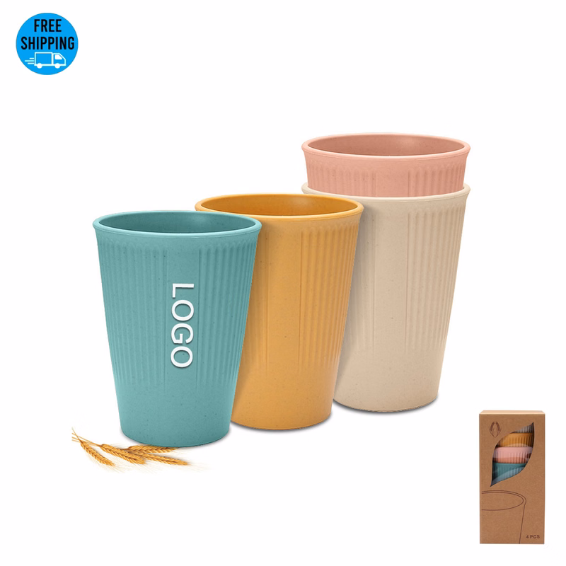 4pcs Eco-Friendly Wheat Straw Cup Set-Ocean