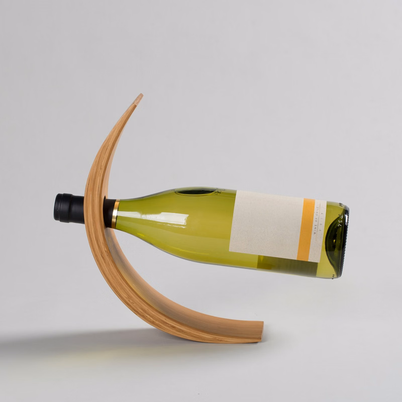 Curved Bamboo Wine Beer Bottle Rack