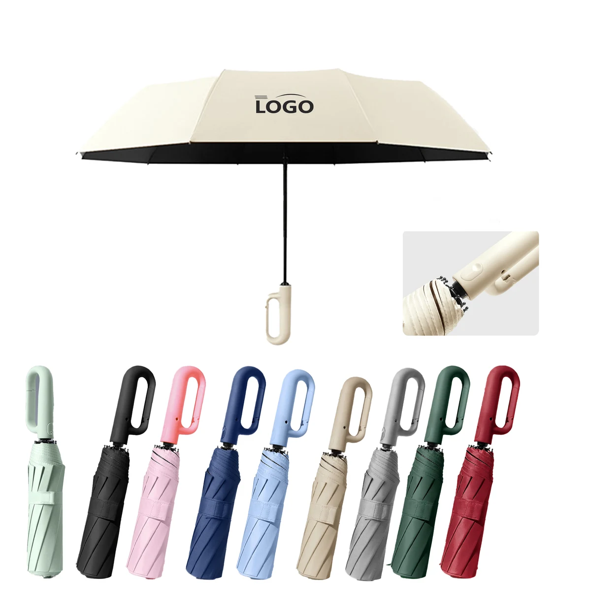 Auto Open-Close Umbrella With Loop Fastener 1