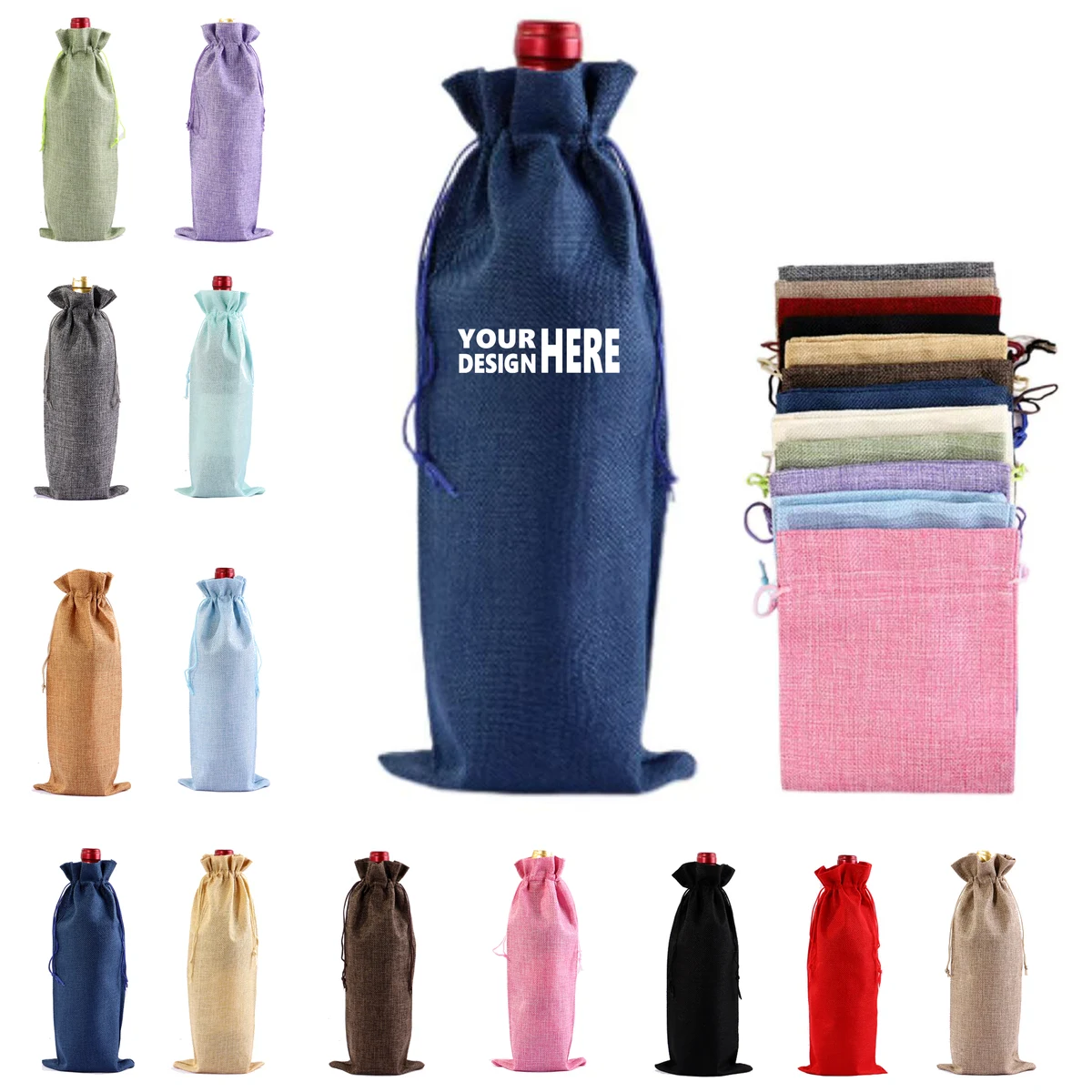 Linen-Imitation Red Wine Packaging Bag 1