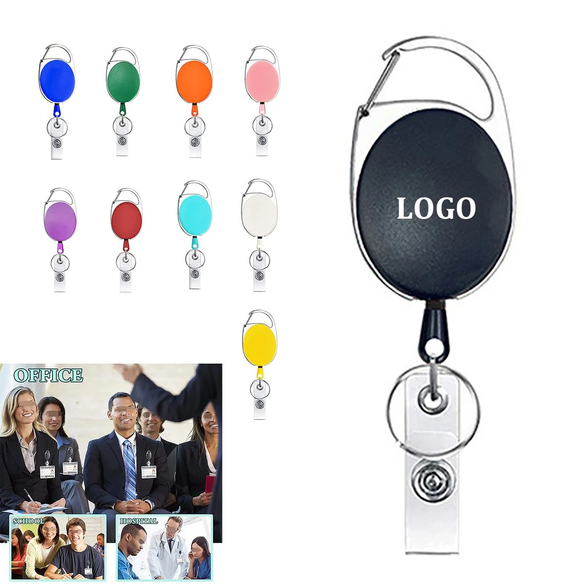 Retractable Badge Reel with Keychain 1