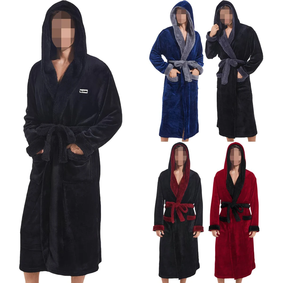 Men's Coral Fleece Long Bathrobe 1