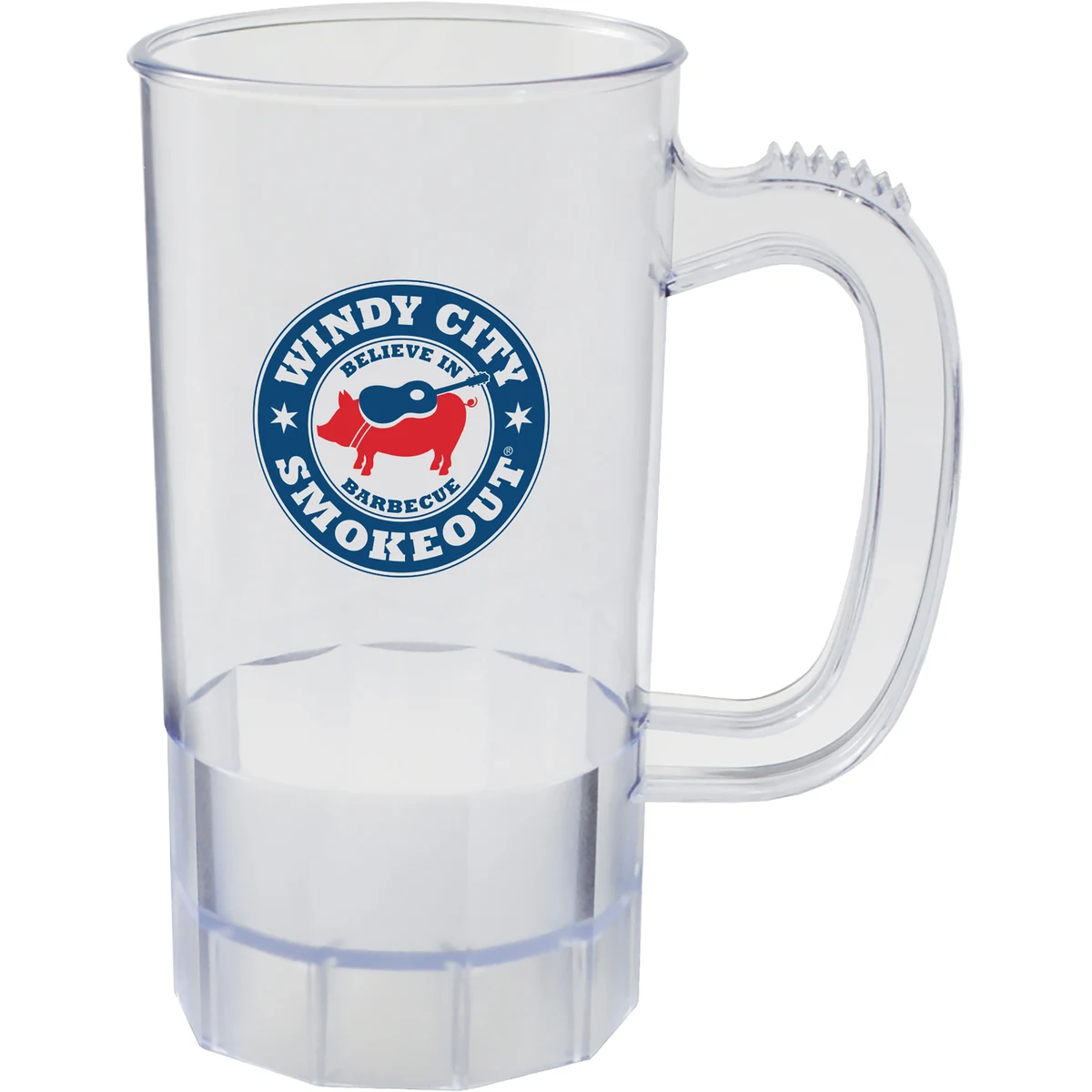14oz Plastic Fluted Textured Beer Mug with Handle 1