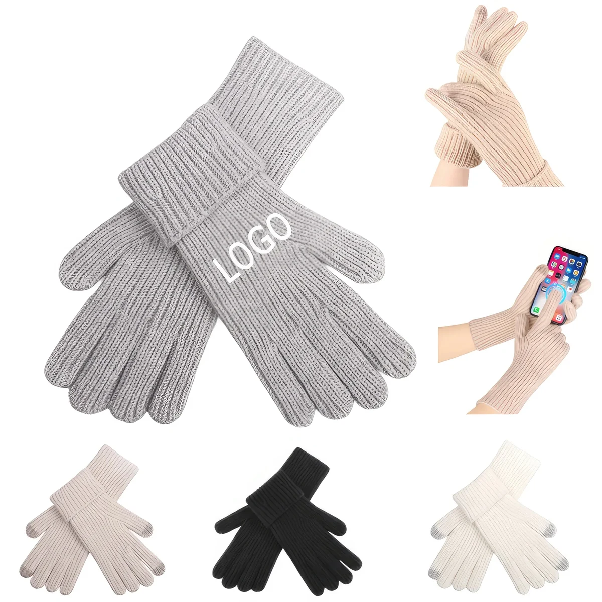 Warm Knit Lamb Wool Gloves 1