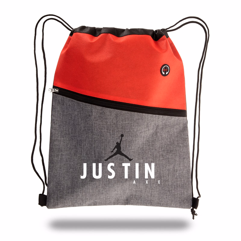 Two-Tone Drawstring Cinch Backpack