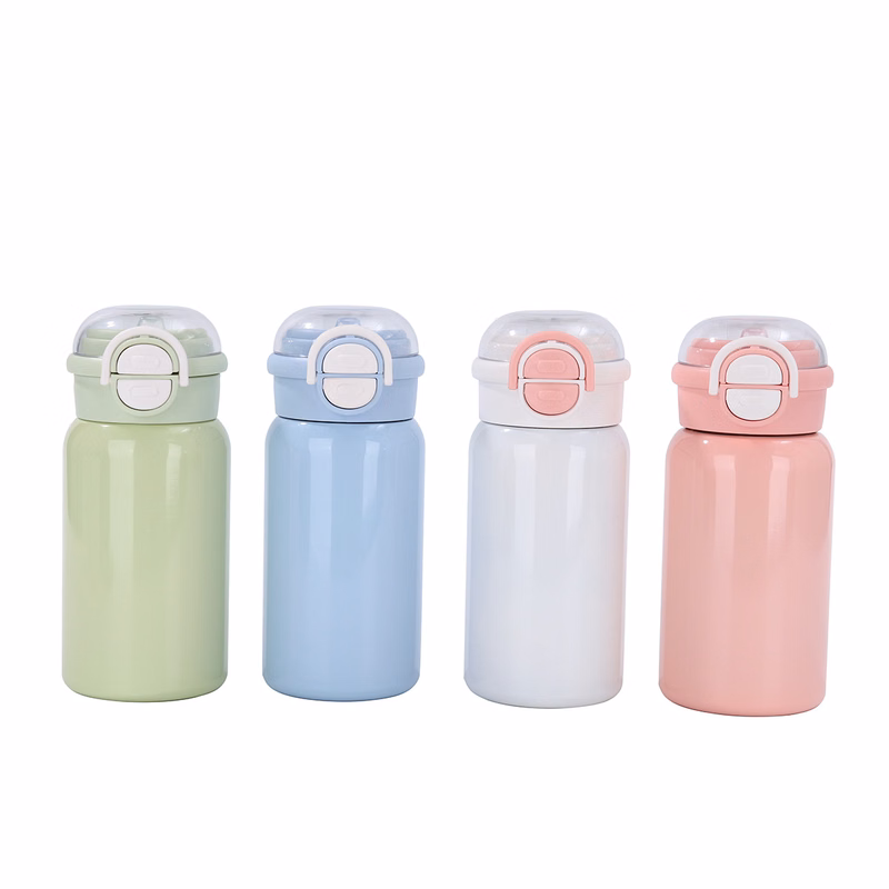 16oz Stainless Steel Insulated Water Bottle for Kids with Handle and Straw