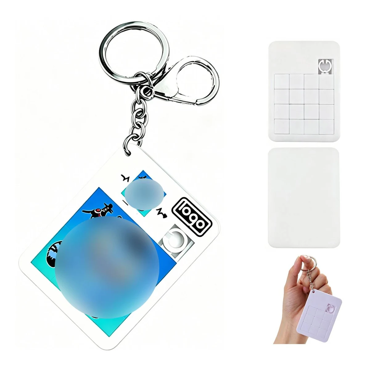 Customizable 16-Tile Sliding Puzzle Keychain 1