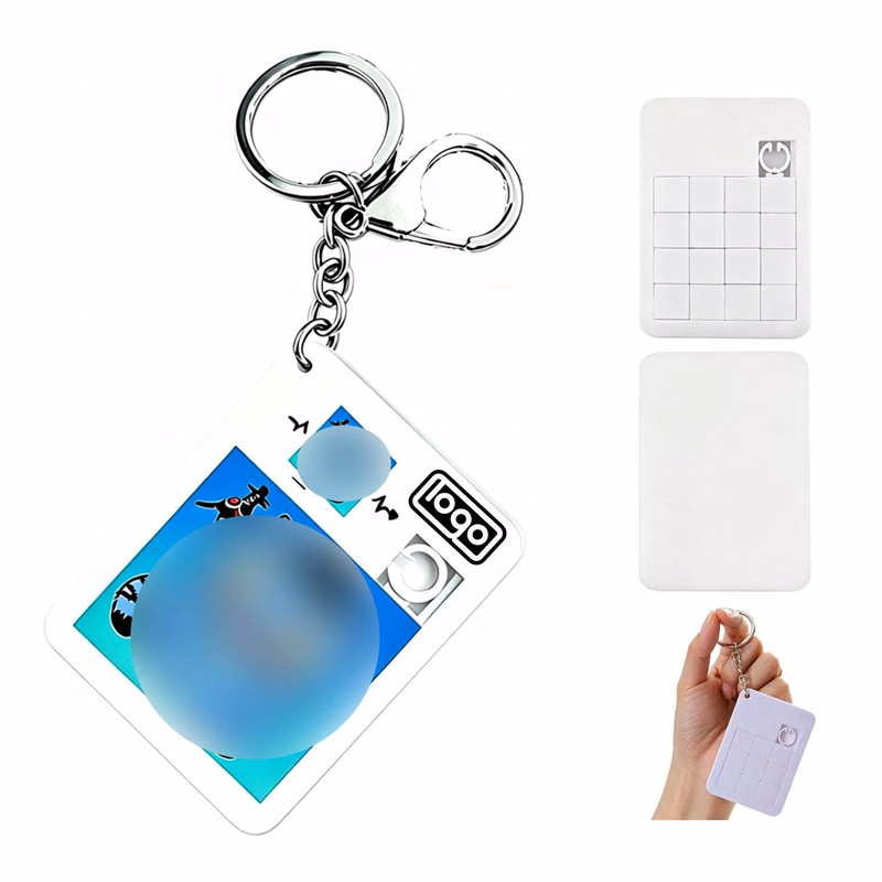 Customizable 16-Tile Sliding Puzzle Keychain