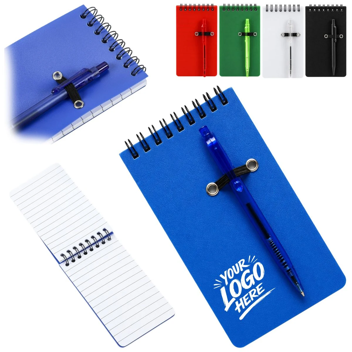 Pocket Spiral Notebook With Pen And Plastic Cover 1
