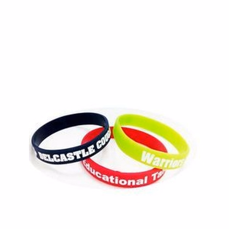 Debossed Color Filled Silicone Bracelet