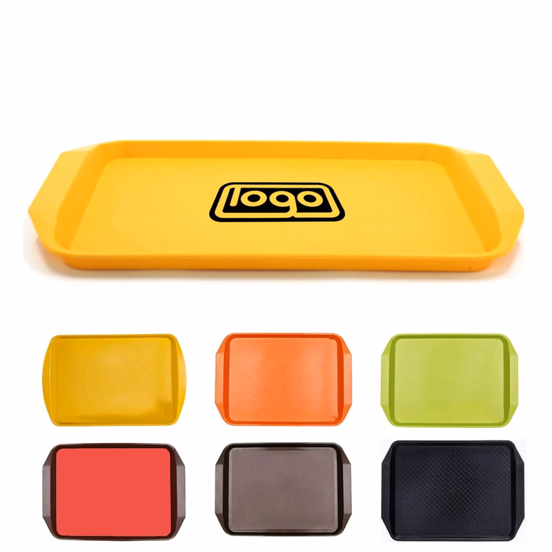 Plastic Non-Slip Rectangular Serving Tray