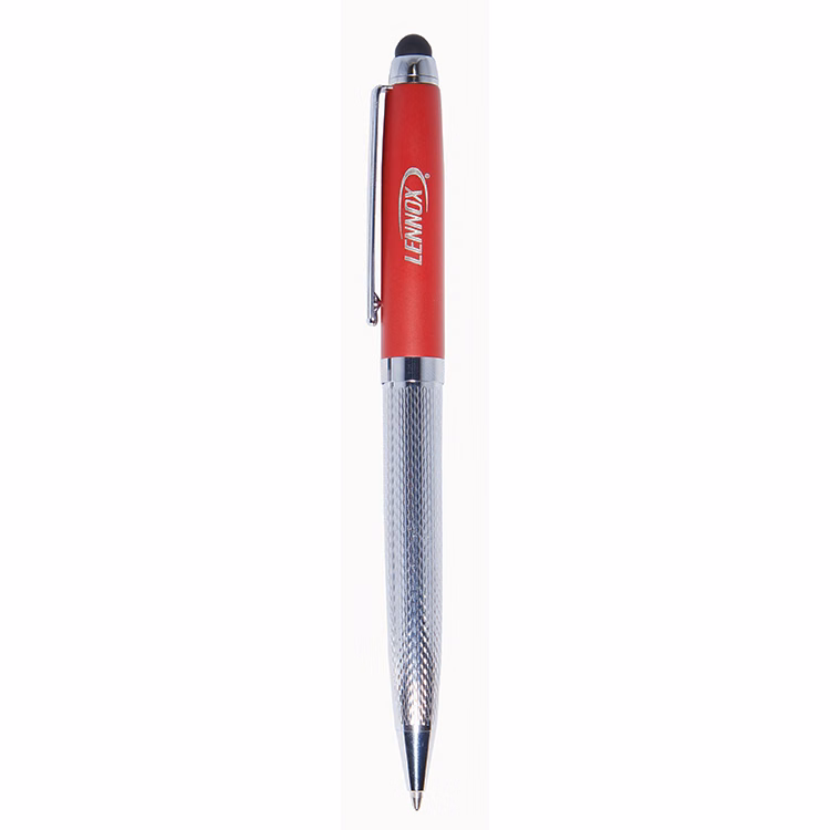 Idea Twist Action Chrome-barrel Ballpoint Pen with Stylus