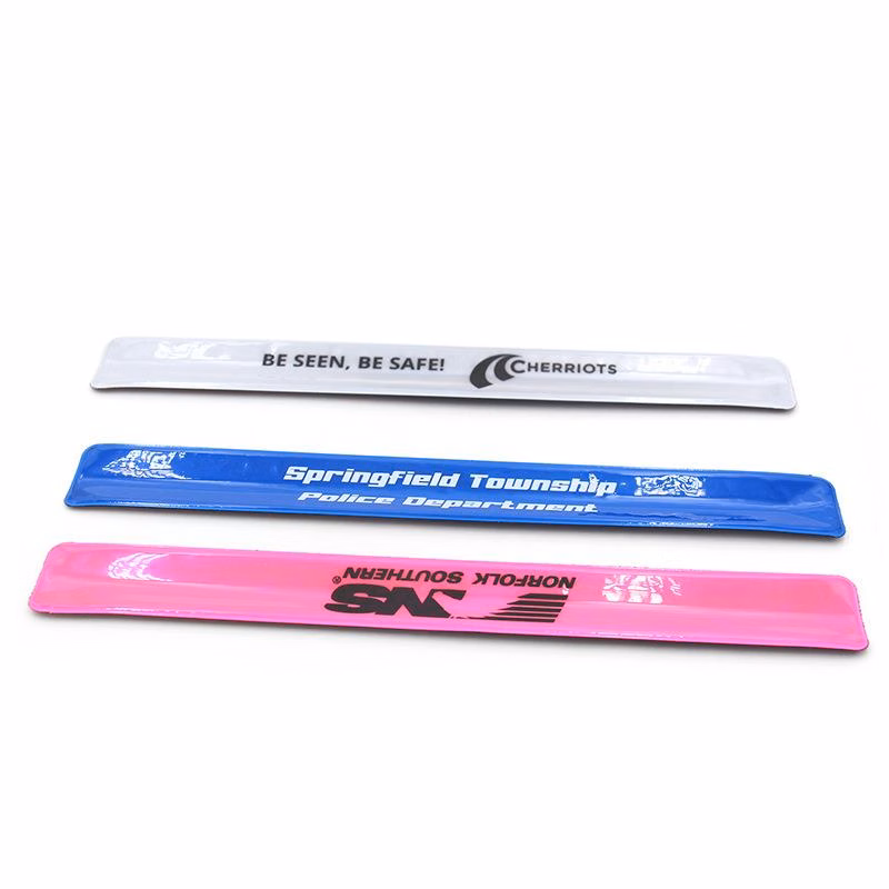 Custom Logo Fun Toy Promotional Reflective PVC Slap Band