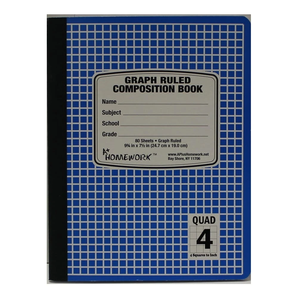 Graph Ruled Composition Books - 80 Sheets Blue 1