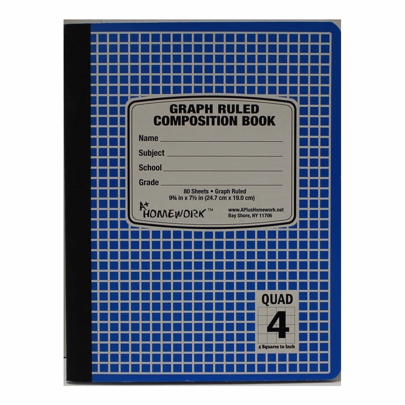 Graph Ruled Composition Books - 80 Sheets Blue