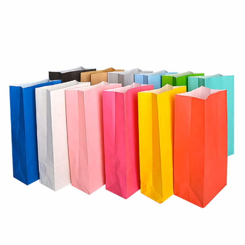 Natural Colorful Kraft Paper Candy Lunch Bag