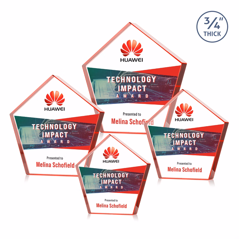 Belmar Pentagon VividPrint™ Award - Red