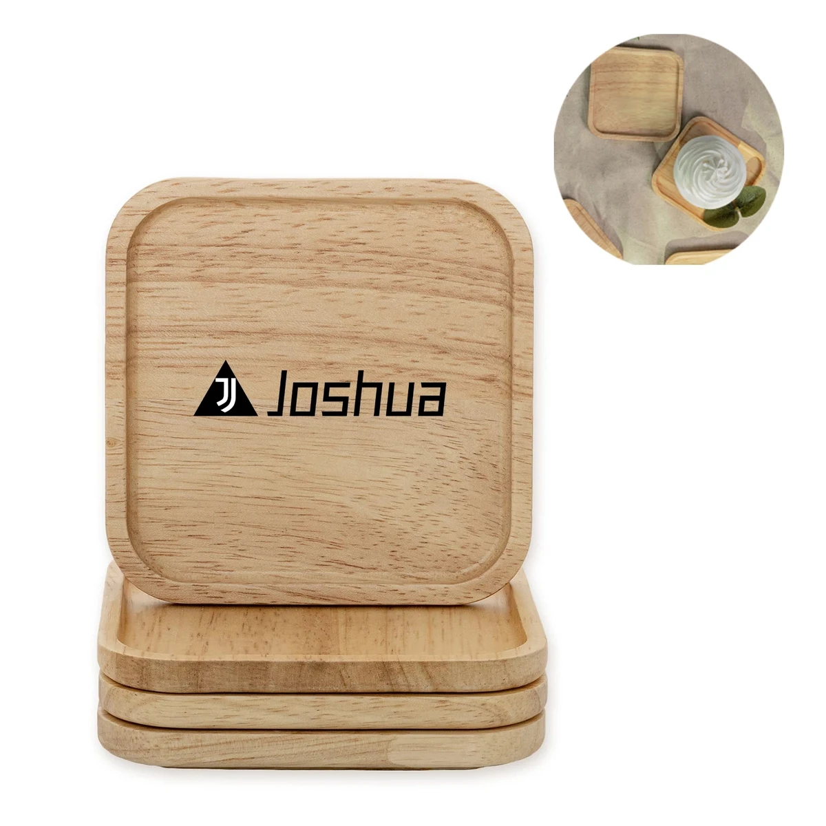 Square Black Walnut Wooden Cup Coaster 1