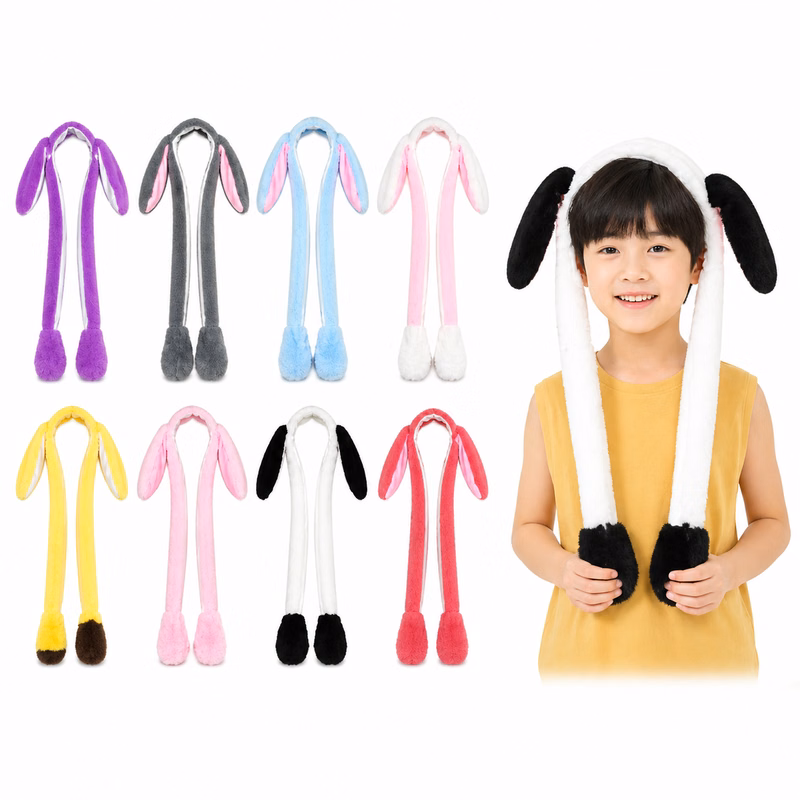 LED Light Up Moving Ear Plush Bunny Hat