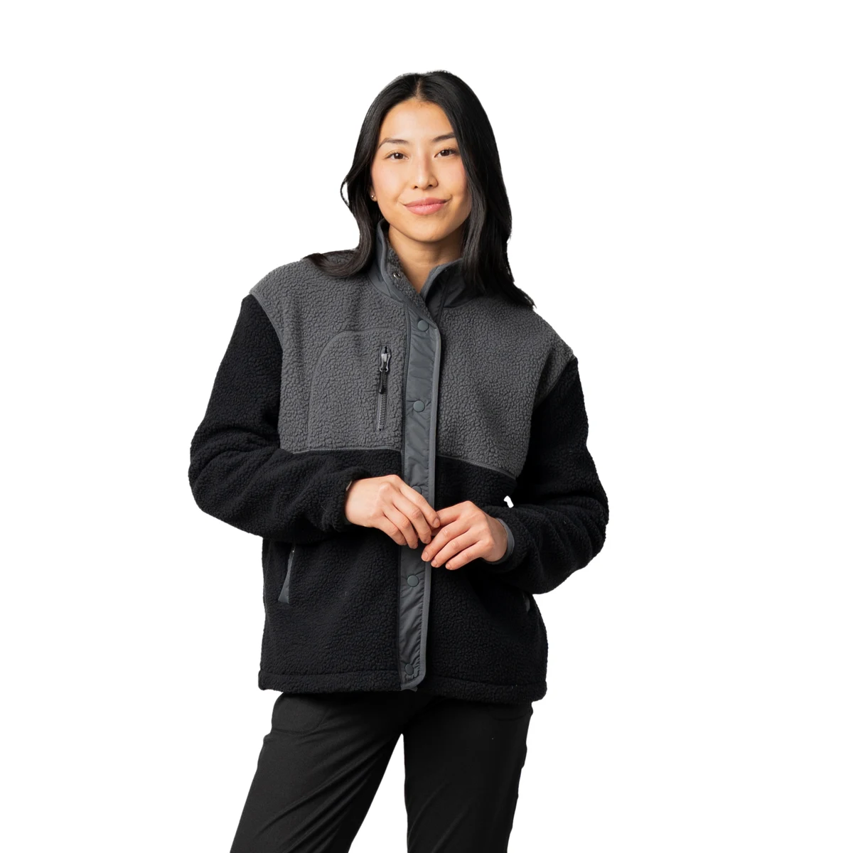 Storm Creek Women's Warm Up Colorblock Sherpa Fleece Jacket 1
