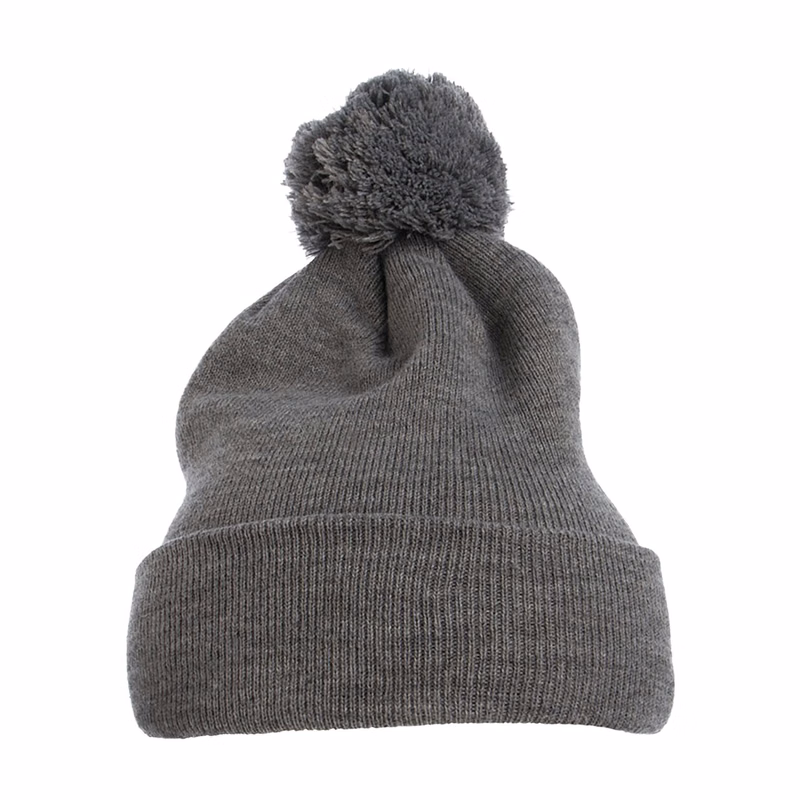 Pom-Pom Cuffed Knit Beanie - 1501P