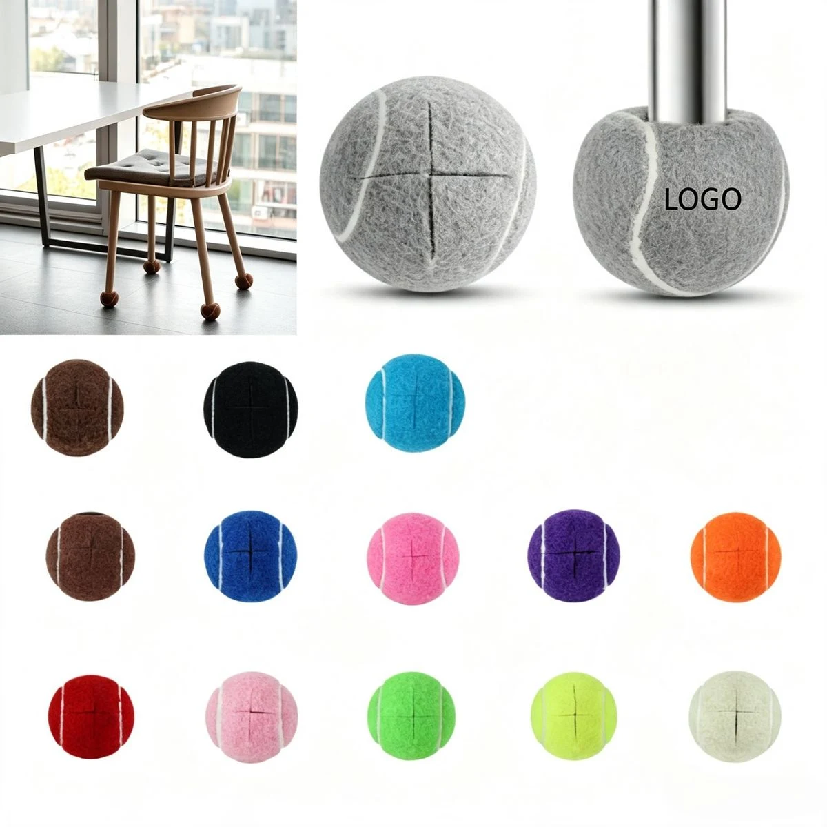 Tennis Ball Chair Leg Covers 1