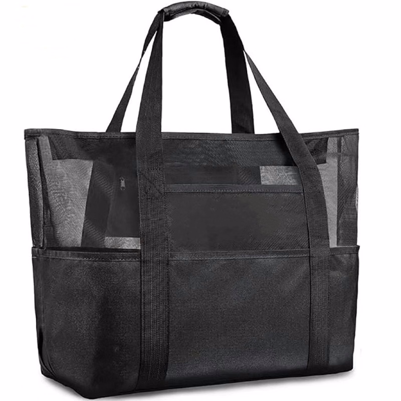 Large Capacity Oxford Mesh Beach Bag, Breathable Dry & Wet Separation Storage Tote