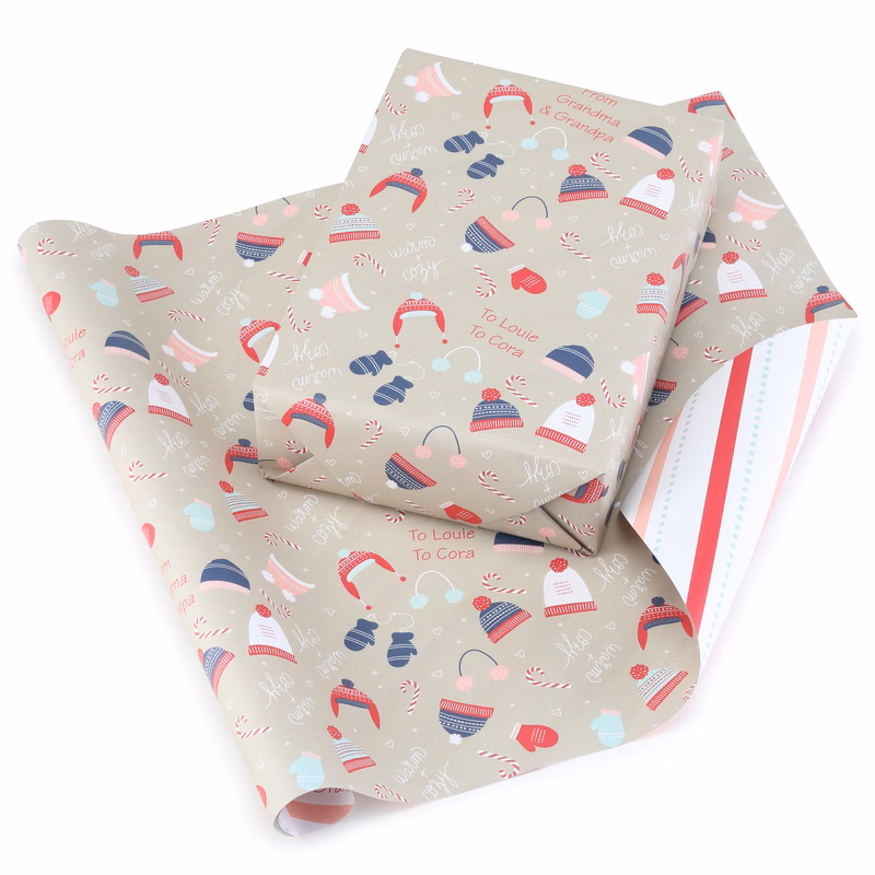 Whimsical Winter Reversible Wrapping Paper (28"x20")