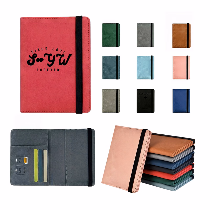 Secure PU Passport Case With Binding Strap & RFID Protection