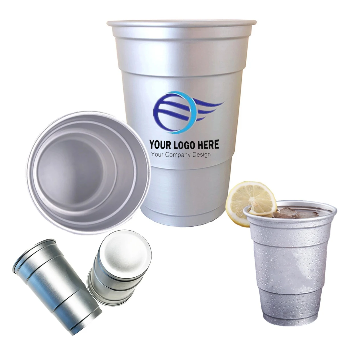 16 Oz. Full Color Reusable Aluminum Cold-Drink Cup 1