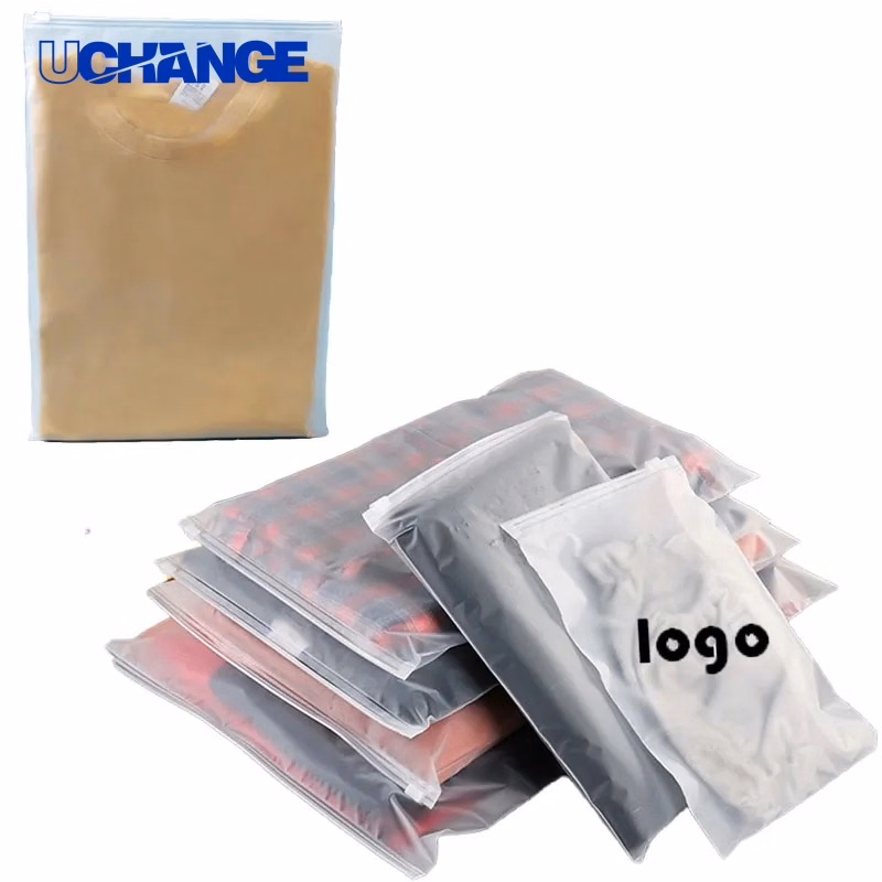 PE Frosted Zipper Bag Semi-Transparent Storage Pouch