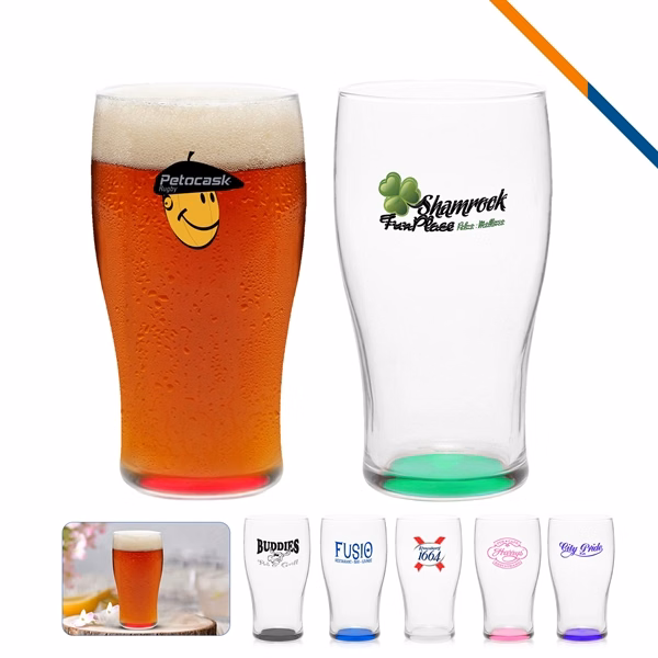Custom 20 oz Curved Beer Glasses with Thick Stem — Hospitality Promotions