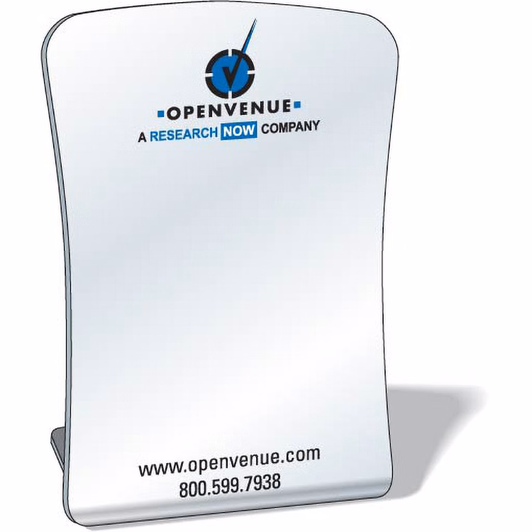 Free-Standing Acrylic Plastic Mirror, 3"x3.9" Curve Sides, Spot Colours