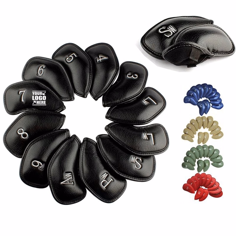 12Pcs Leather Golf Iron Head Covers Set